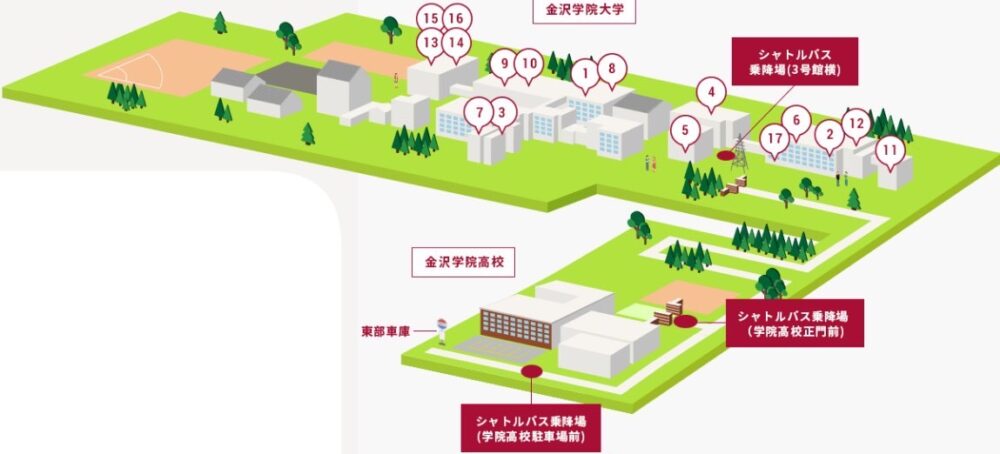 金沢学院大学キャンパスマップ