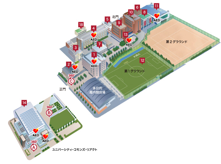 大阪商業大学キャンパスマップ