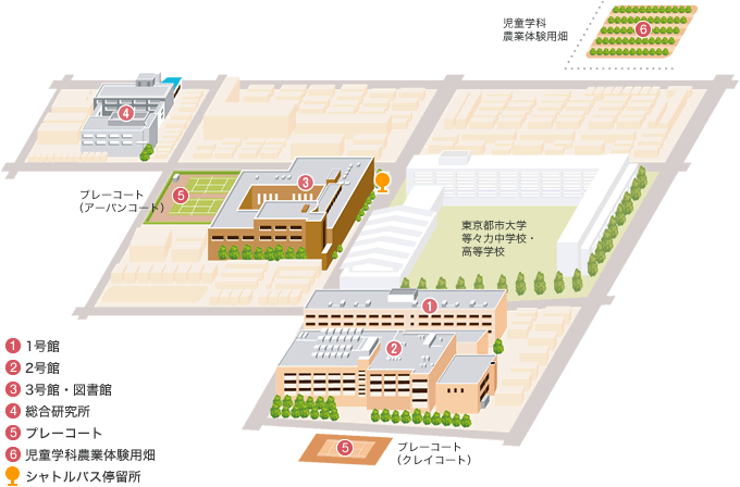 東京都市大学等々力キャンパスマップ