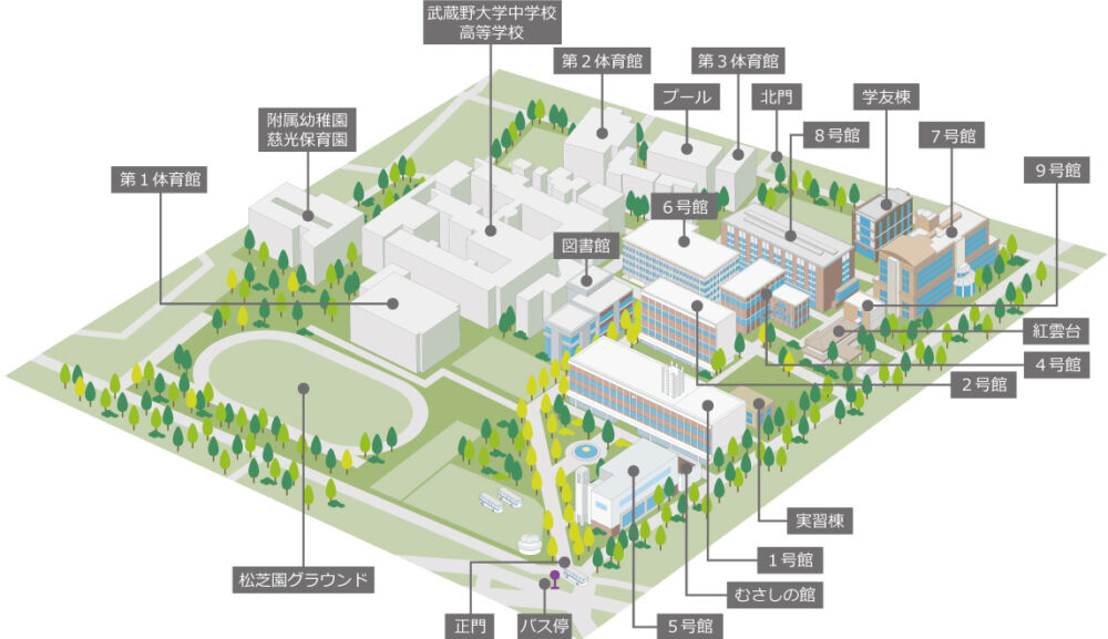 武蔵野大学キャンパスマップ