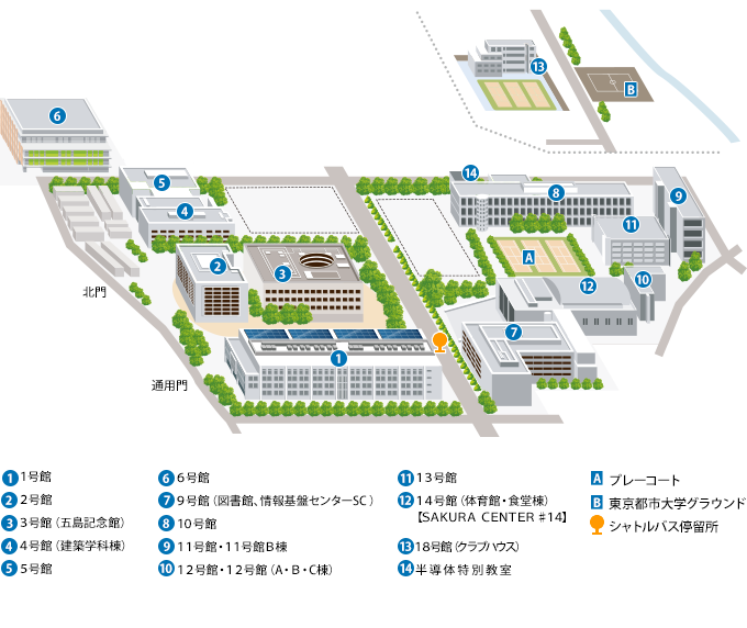 東京都市大学世田谷キャンパスマップ