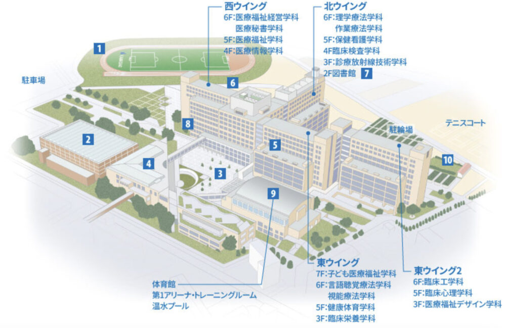 川崎医療福祉大学キャンパスマップ