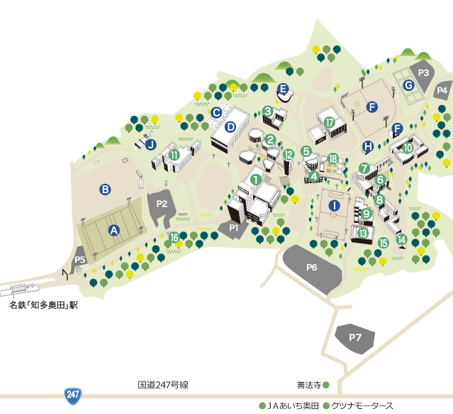 日本福祉大学キャンパスマップ