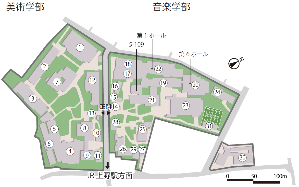 東京芸術大学キャンパスマップ