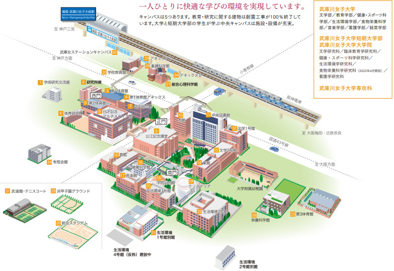 武庫川女子大学キャンパスマップ