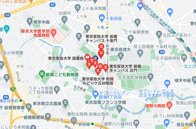 東京家政大学周辺マップ