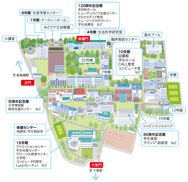 東京家政大学キャンパスマップ