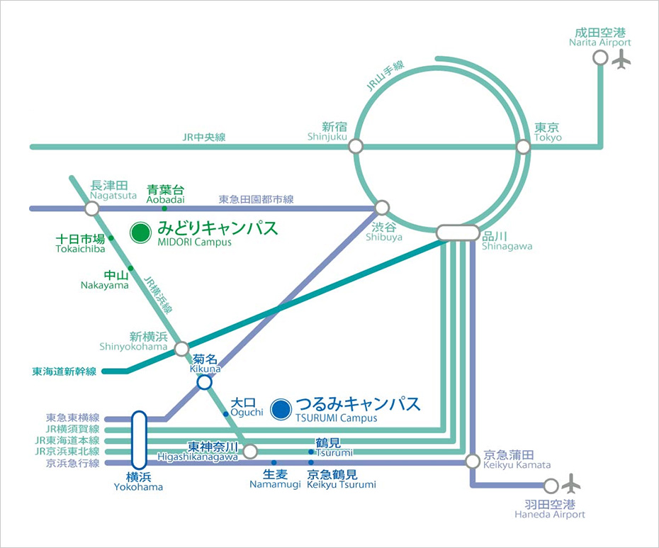横浜商科大学のアクセスマップ