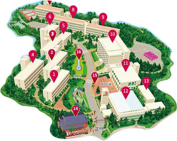 梅花女子大学キャンパスマップ
