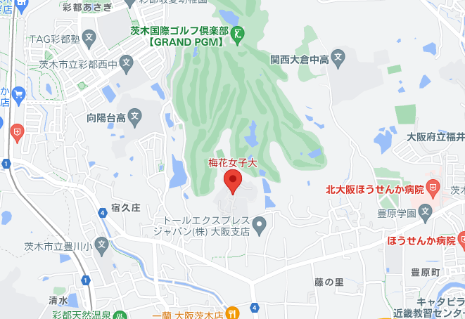 梅花女子大学周辺マップ