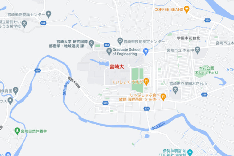 宮崎大学周辺マップ