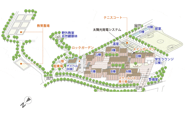 恵泉女学園大学キャンパスマップ