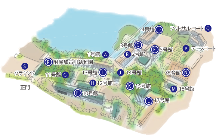 兵庫大学のキャンパスマップ