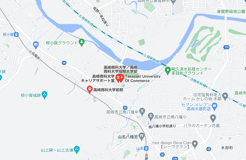 高崎商科大学周辺マップ