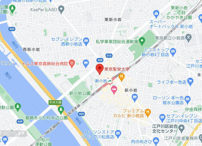 東京聖栄大学の周辺マップ