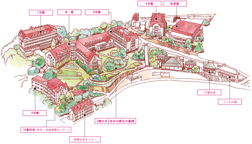 活水女子大学キャンパスマップ