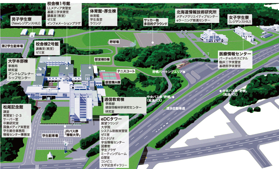 北海道情報大学キャンパスマップ