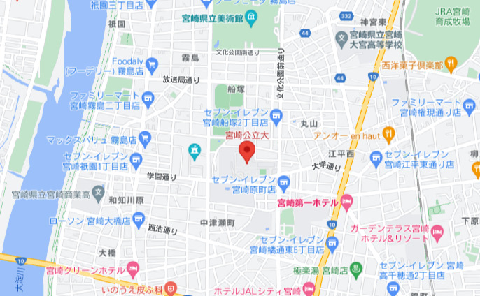宮崎公立大学周辺マップ
