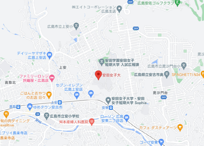 安田女子大学周辺マップ