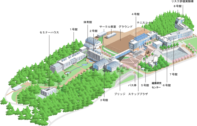 公立諏訪東京理科大学キャンパスマップ