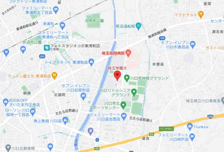 埼玉学園大学周辺マップ